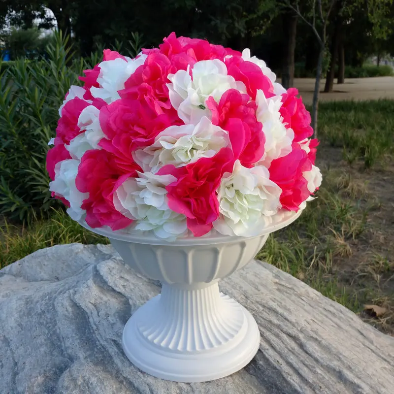 flower and pot D 2 шт Пластиковые римские колонны модные бутафория для свадебной вечеринки декоративные белые столбы горшки дорога цитируется Добро пожаловать области Декор цветок шар - Цвет: flower and pot D