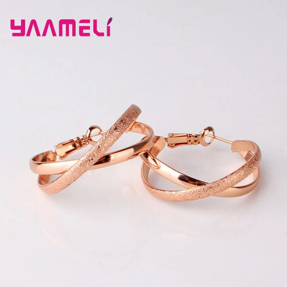 Personality Big Circles 925 Silver Hoop Earrings For Women Fashion Silver&Gold&RosseJewelry Trendy gift | Украшения и