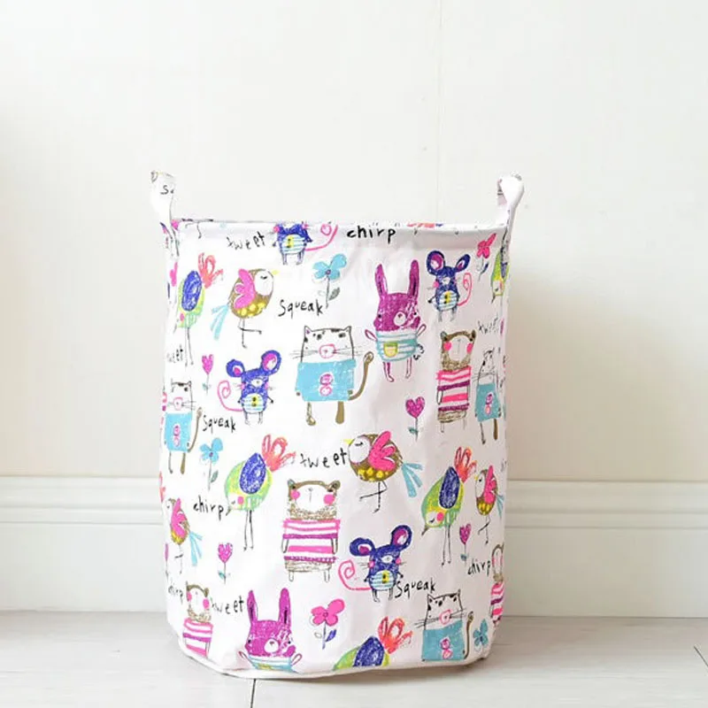 

Folding Linen Laundry Basket Standing Storage Baskets Toy Storage Bag Home Bucket Waterproof Clothing Storage Basket