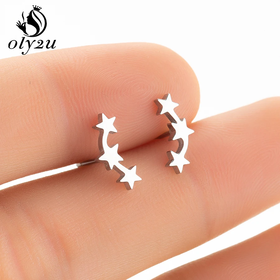 Oly2u крошечные серьги-гвоздики для женщин нержавеющая сталь милая маленькая