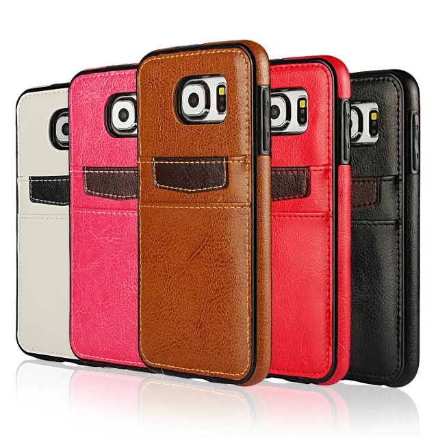 For Samsung Galaxy S6 Edge S7 Case S8 S9 Plus Note 8 Leather Cases Back Cover Protector Card Phone Accessories Fashion |