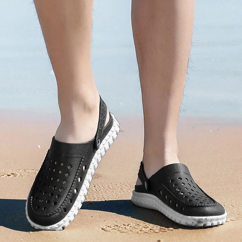 2018 удобные Для мужчин слипоны садовые Сабо пляжные сандалии для прогулок