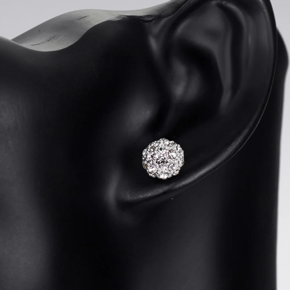 Neoglory горный хрусталь три пары белых шаров Комплект сережек для женщин подростков