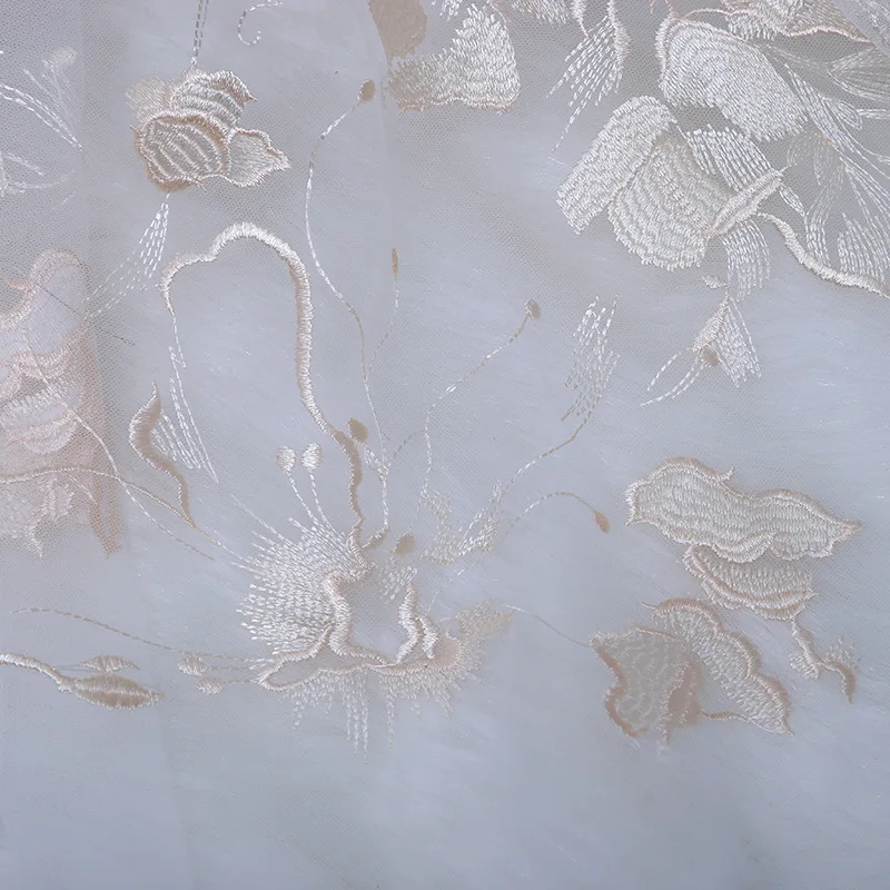 Высококачественная кружевная ткань с цветочной вышивкой шампанского новинка