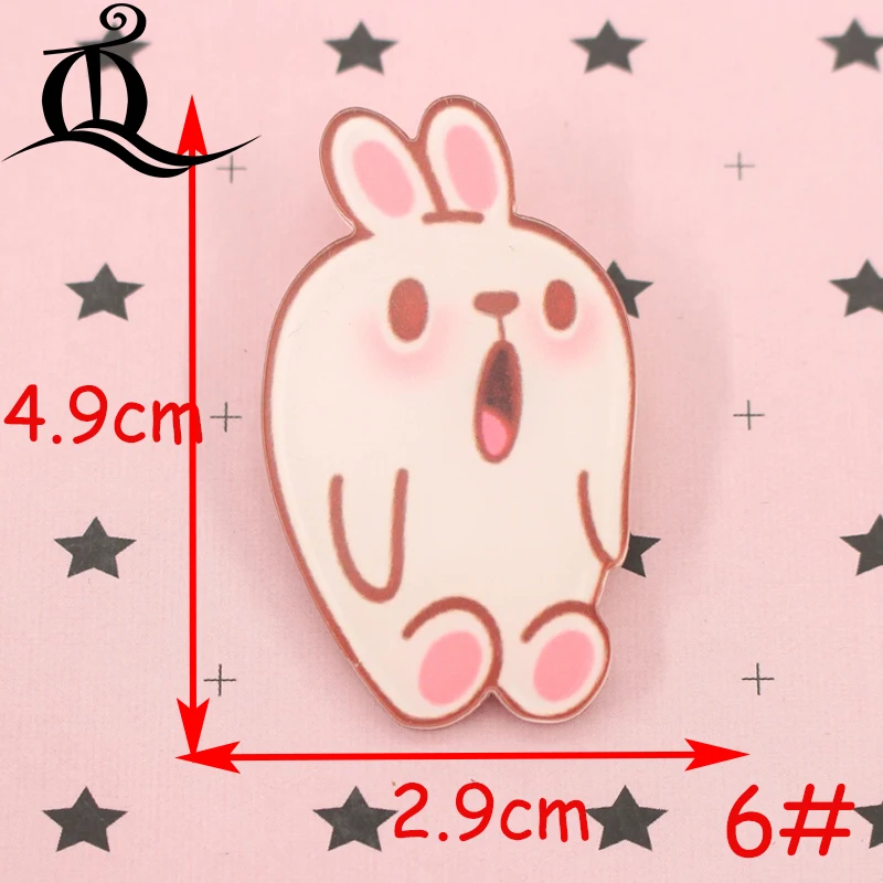 Комплект из 1 предмета Розового цвета с изображением кролика и свинья акриловые