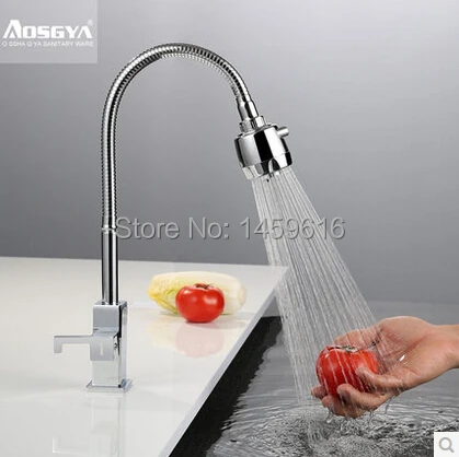 Ingle ручка вращение на 360 градусов Хромированная Пластина кухонный кран смеситель