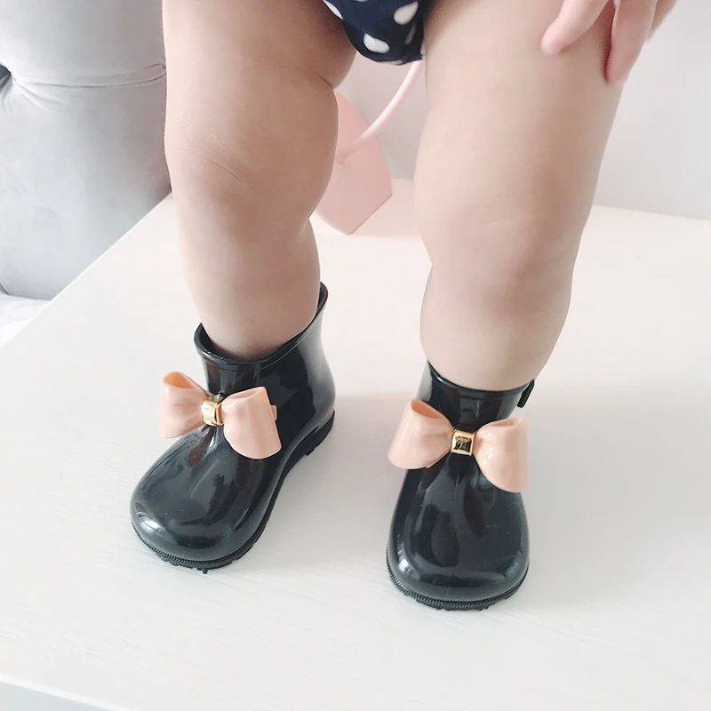 Melissa Mini детские сапоги с бантиком для девочек прозрачные обувь принцессы