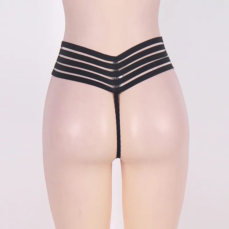 

New Style women Plus Size Lace Black Hollow Out Tall Waist Pants Women Thongs Panties Women