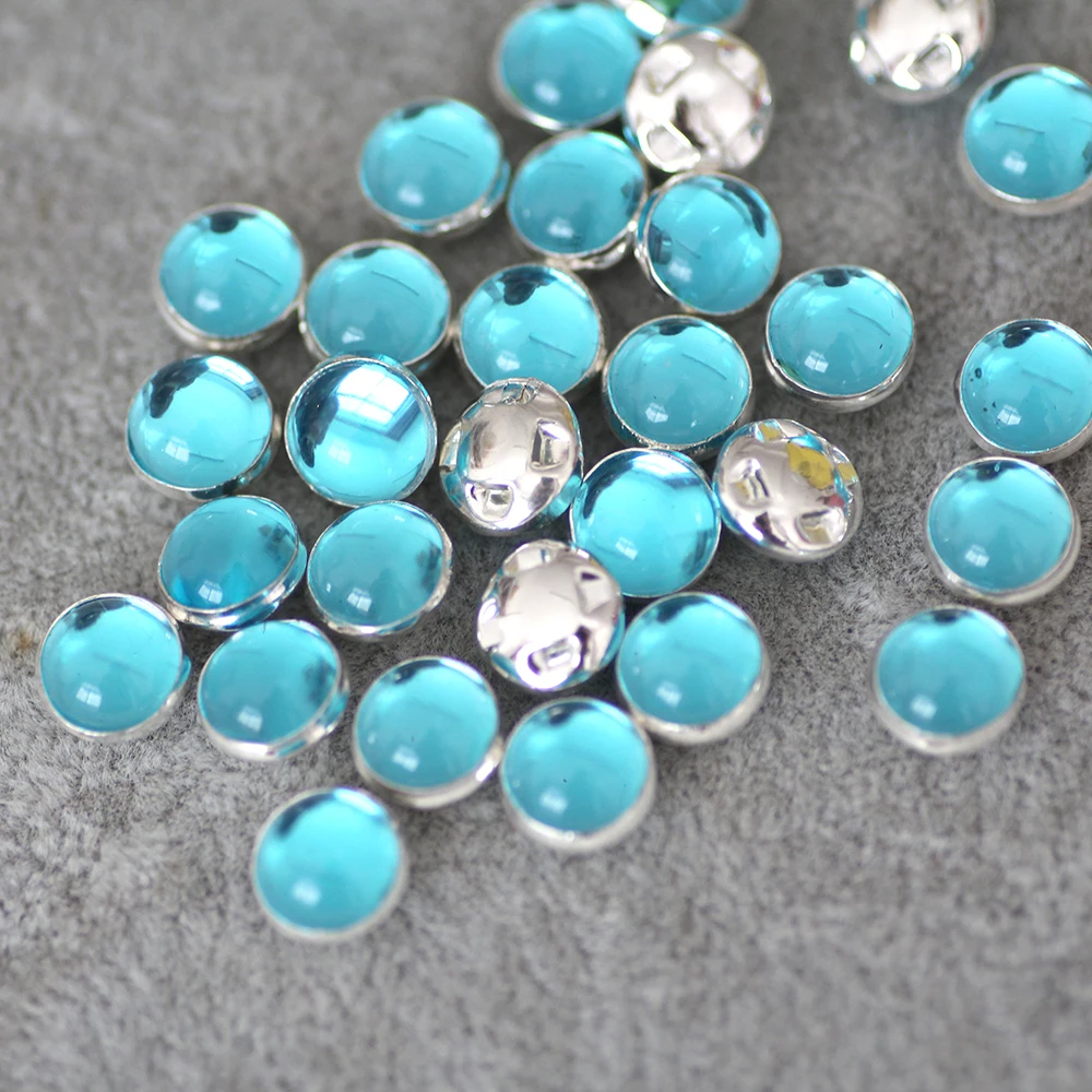 8 мм 50 шт./лот разноцветные серебряные бусины со стразами пришивные стразы для