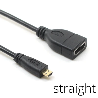 Straight Micro HDMI Мужской к HDMI Женский Кабель-адаптер правый левый угол 90 градусов HDMI конвертер Код для ПК HDTV проектор - Цвет: Straight