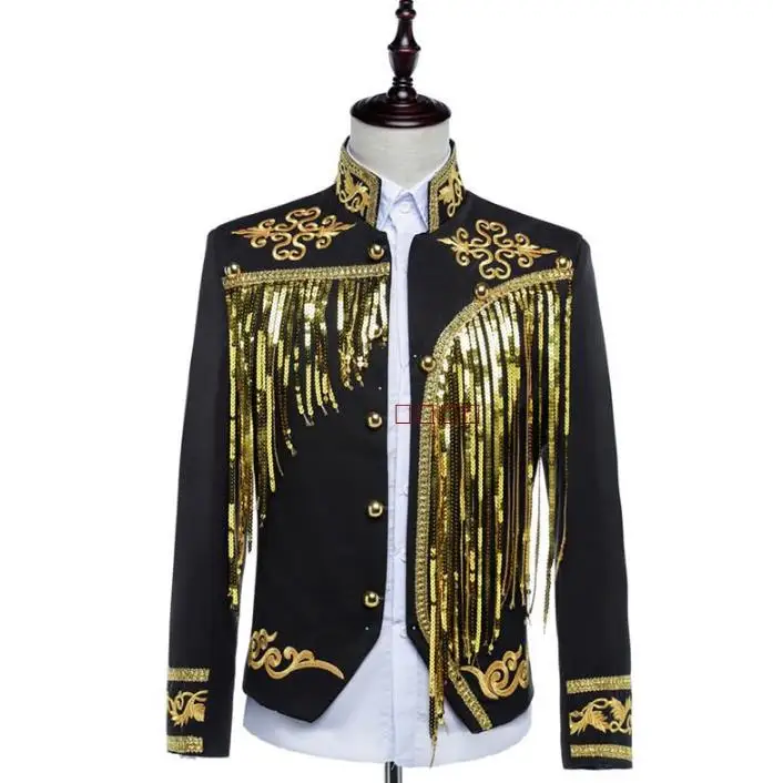 Блейзер с блестками для сцены мужское официальное платье новейшее пальто брюки