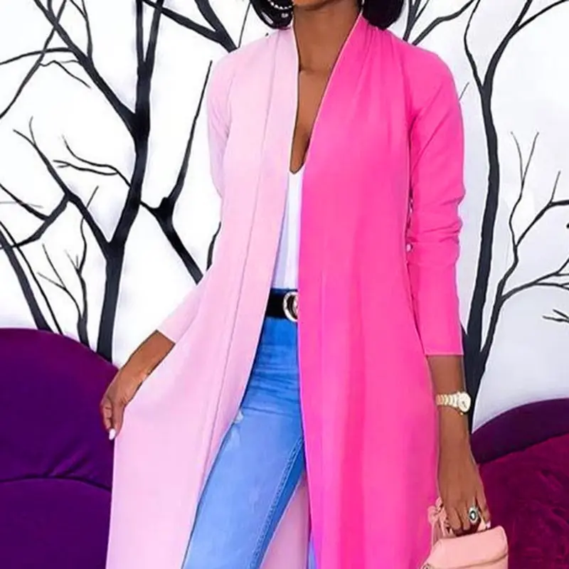 Летний сексуальный повседневный розовый элегантный женский плащ размера плюс