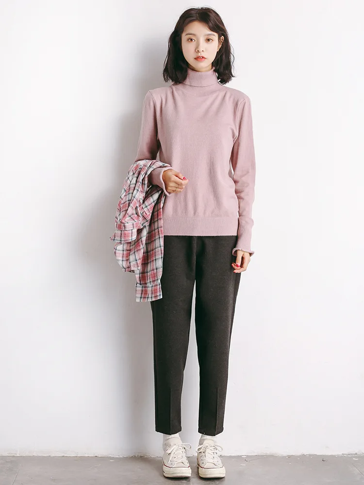 Повседневные длинные брюки Pantalon Femme корейская весенне-осенняя одежда свободные винтажные Талия на резинке Женские шаровары QH217