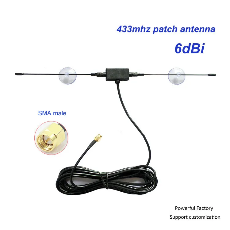 Высокое Качество Sma Мужская присоска Т-образная 6dBi CB wifi 433mhz патч-Антенна 1 шт