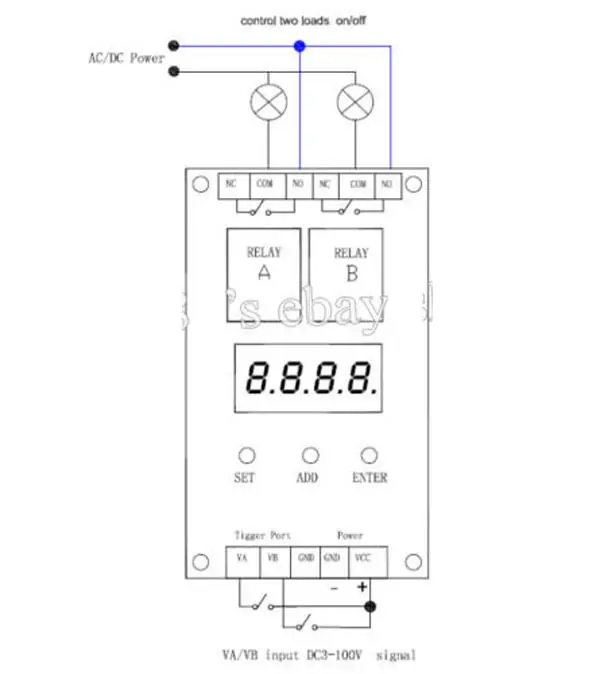 Двойной программируемый таймер задержки цикла реле 12 В|timer module|module 12vrelay module |