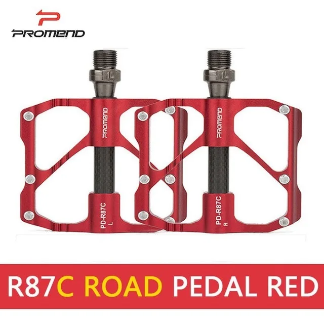 Road red Promend педали mtb велосипедные педали противоскользящие сверхлегкие педали для горного велосипеда углеродное волокно 3 подшипники pegale Vtt mtb Аксессуары - Цвет: Road red