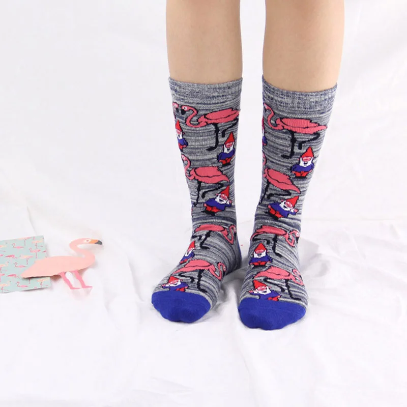 Носки женские из чесаного хлопка модные Мультяшные смешные с ананасами Чили