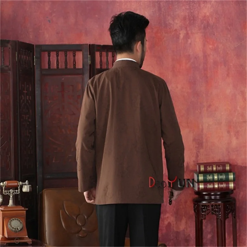 Мужской костюм Tang Красный Классический Топ в китайском стиле куртка на кнопках