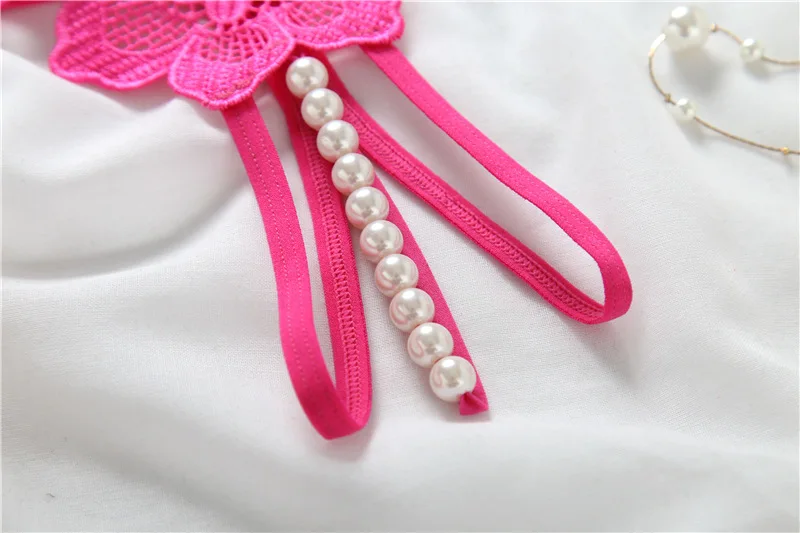 2018 New Women Open Crotch Pearl Sexy Panties Tangas Hollow Flower Thongs And G Strings Erotic Lingerie Femme Underwear |