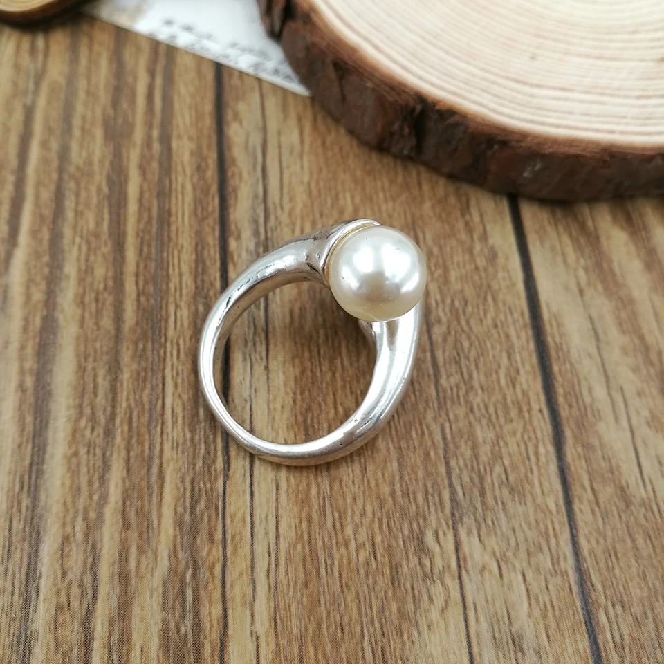 AIQIYIMEI новые модные белые и серые винтажные кольца с искусственным жемчугом для