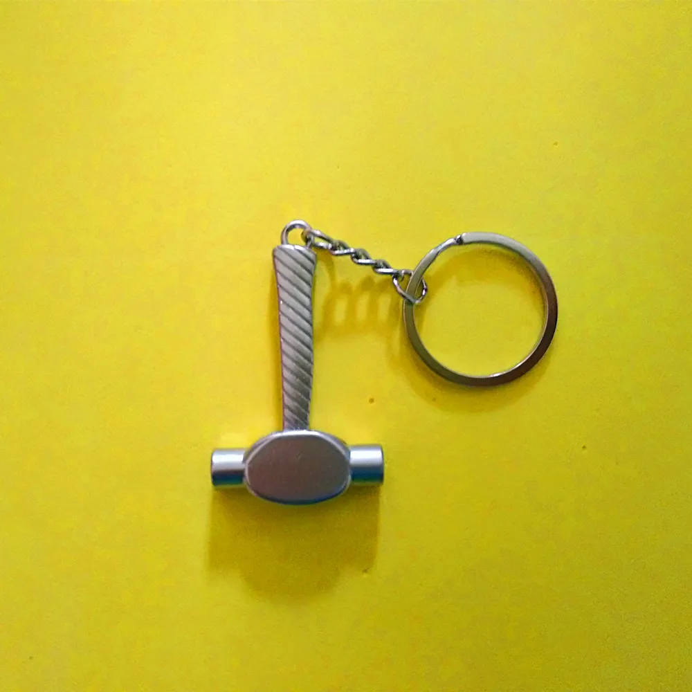 

50 Pcs Mini tool keychains hammer keyring mace keychain metal keychain zinc alloy key ring tool keyring creative keychain