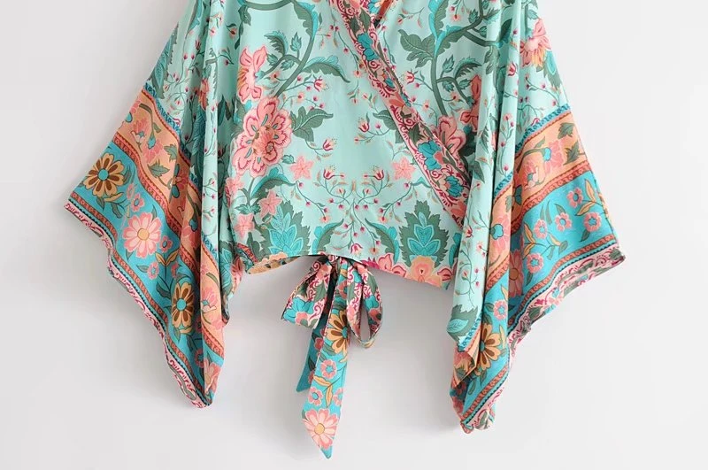 Женская винтажная Блузка Boho летняя футболка с коротким рукавом и принтом павлина