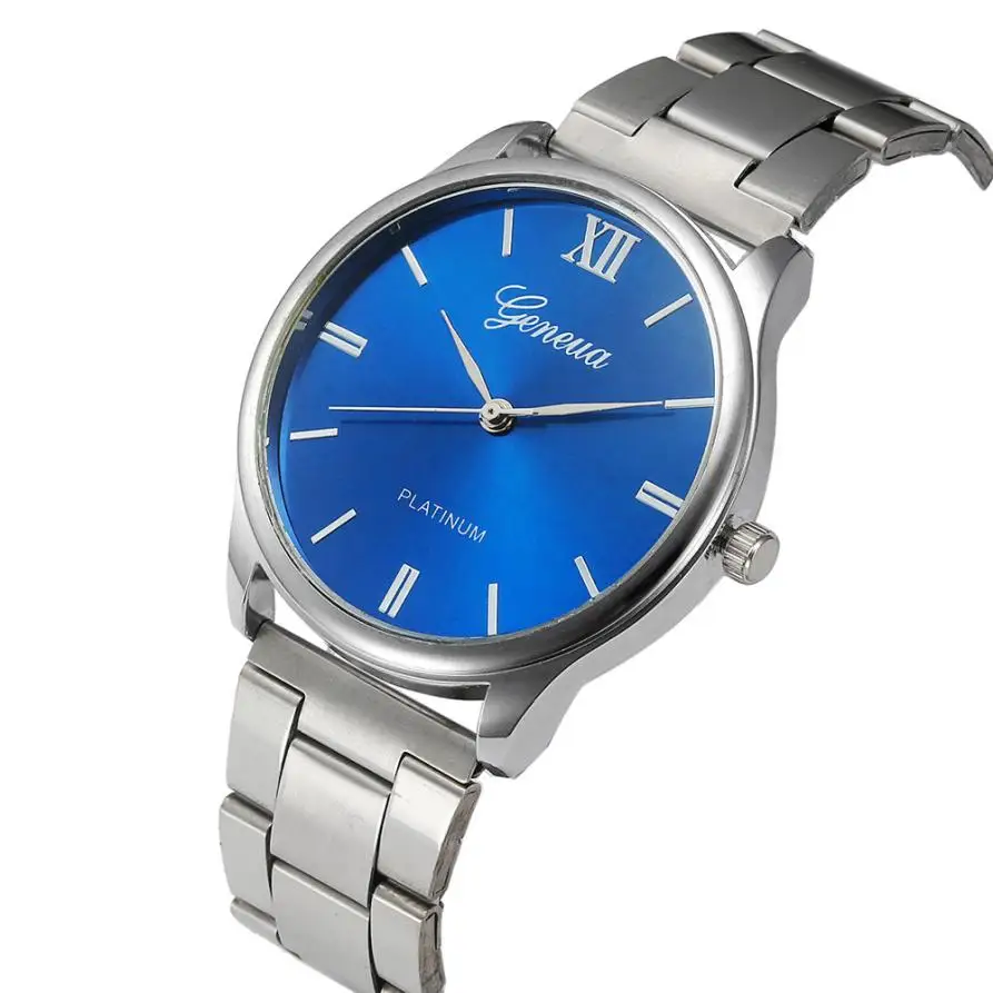 

2018 New Men Watch Fashion Stainless Steel Classic Quartz Ladies Watch Men Crystals Wristwatches reloj hombre #D