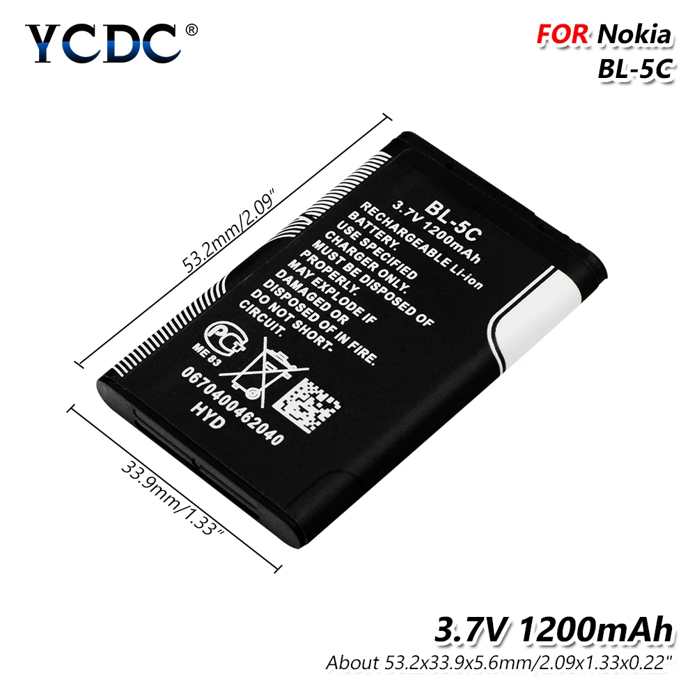 BL-5C BL 5C BL5C: загибочный станок для труб из ПВХ: литий-ионный Батарея 1200mAh для Nokia 1100 1101 1110 1112 1208 1600 1680