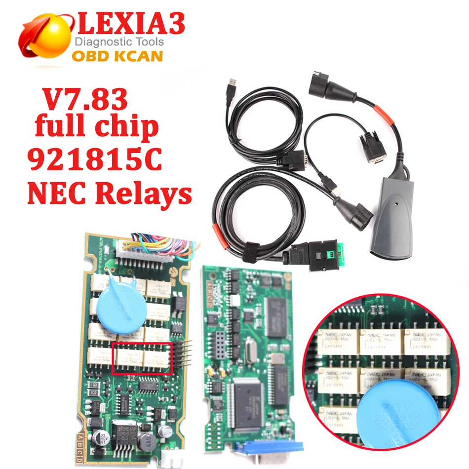 Новейшая модель V7.83 полный чип с 921815C прошивки Lexia3 Lexia 3 V48 диагностический