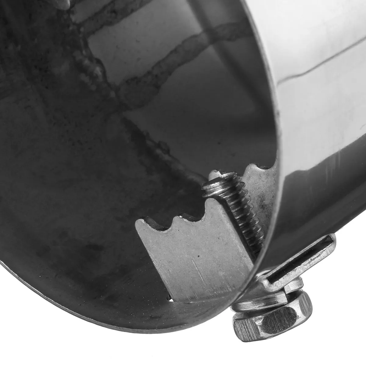 Inlet-70mm Outlet-75mm автомобиля хвост выхлопной трубы хромированная отделка нержавеющая сталь глушитель Универсальный