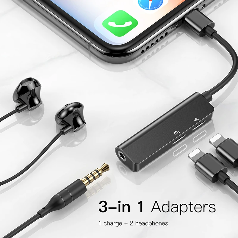 Baseus аудио Aux adaptador para for iphone Xs Max Xr 8X7 Plus OTG кабель Jack de 3 5 мм де auriculares carga