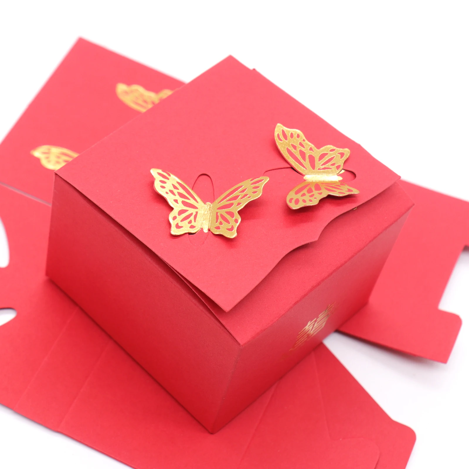 10 шт. крафт бумага коробка для сладостей с бабочкой чехол шоколадная Подарочная