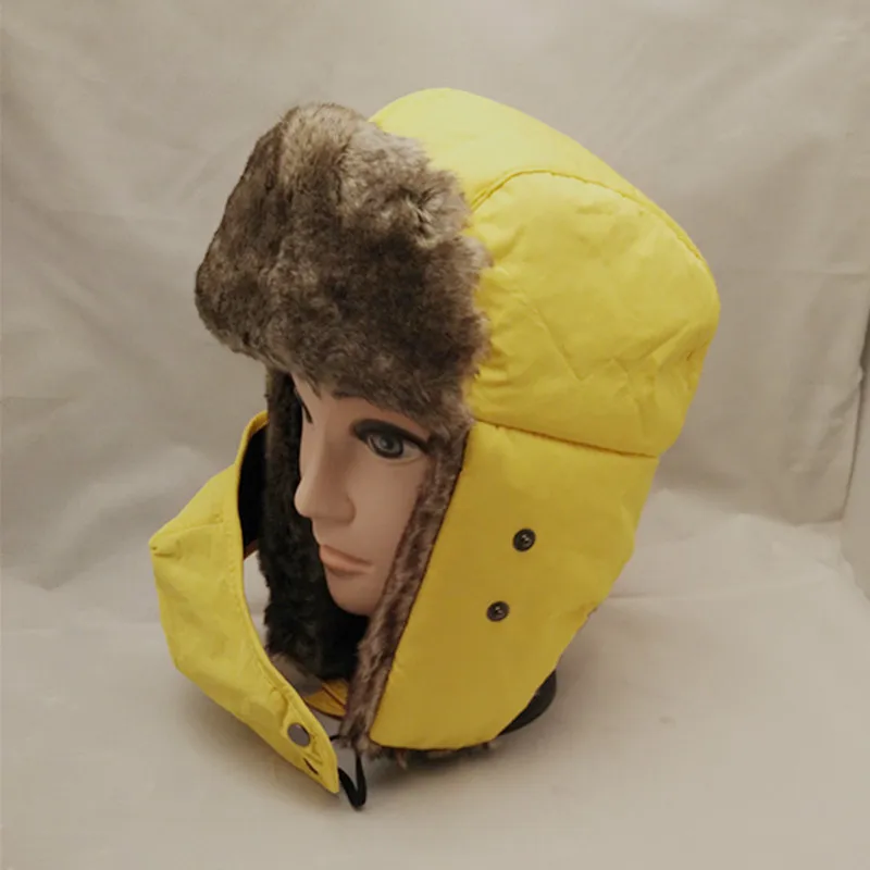 Шапка-бомбер Русская Шапка-ушанка Меховая зимняя шапка Снежная Авиатор ушанка