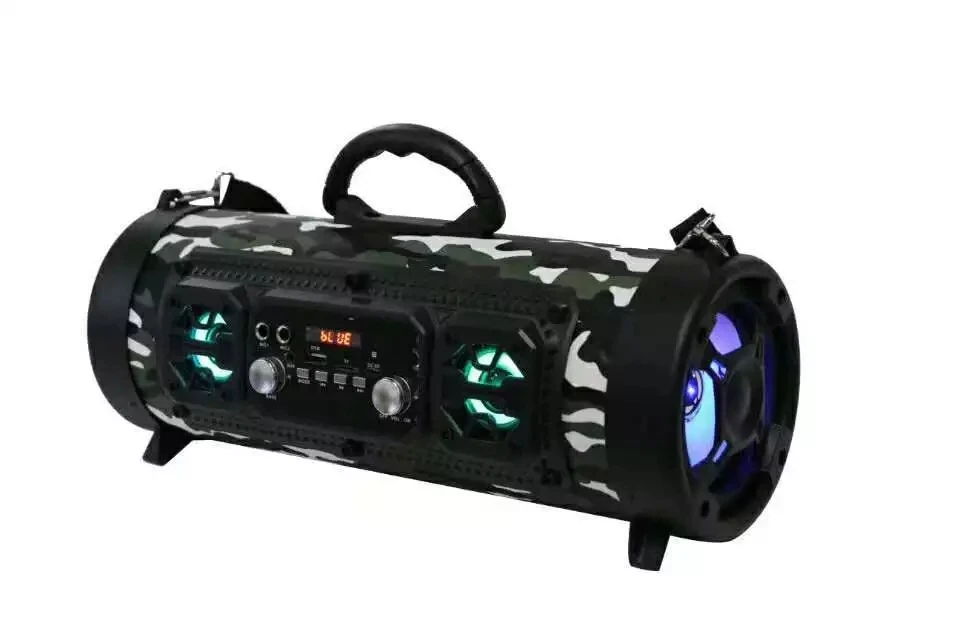 Camouflage Беспроводной Bluetooth динамик 20 Вт динамик сабвуфер стерео сабвуфер светодиодный динамик fm-радио USB AUX TF карта - Цвет: Camouflage