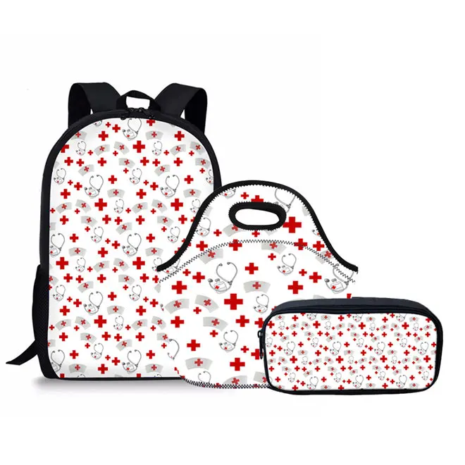 YQ1331CKZ20 FORUDESIGNS/милый узор с изображением сиделки Для женщин школьный рюкзак 3 шт./компл. школьный рюкзак для подростков девочек начальной школы и старшие школьники сумка для книг - Цвет: YQ1331CKZ20