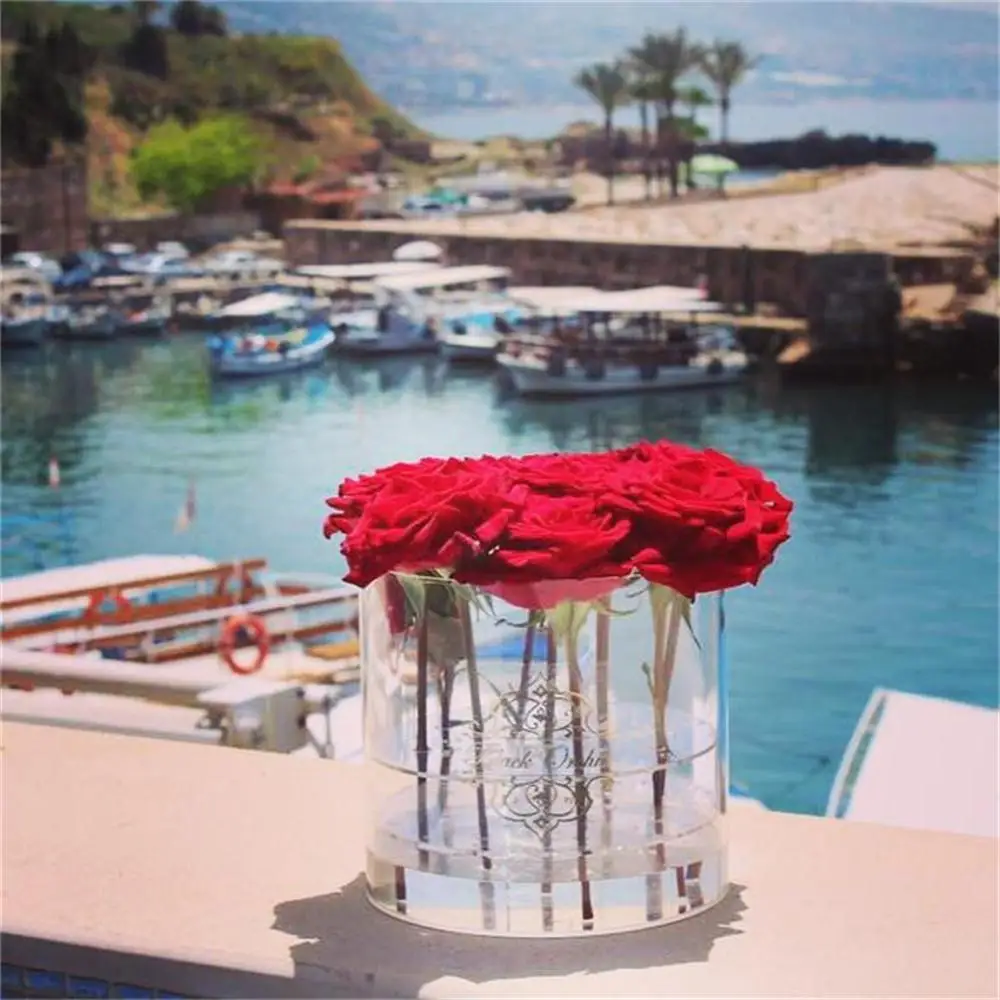 Акриловая ясно цветок Box Рождество Роза коробка для хранения День Святого