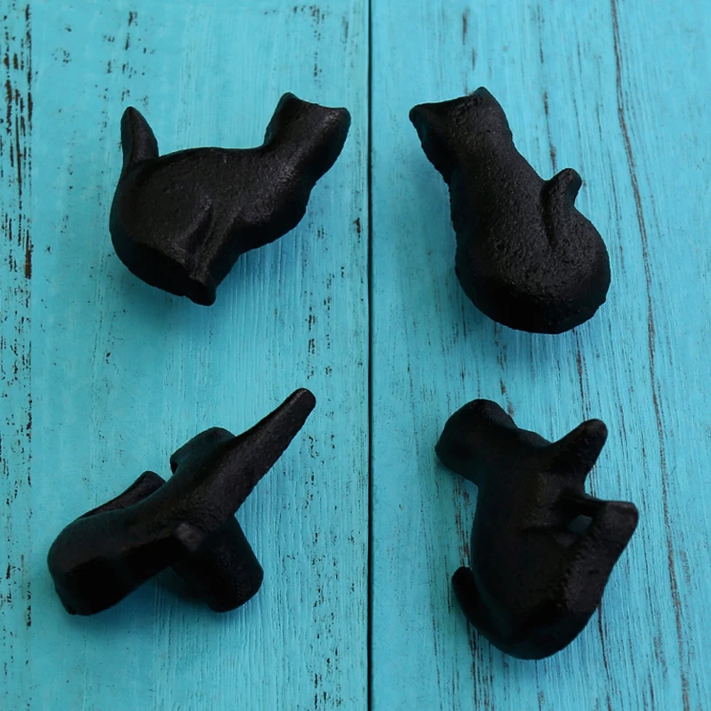 

1PCS Cast Iron Cat Black Type Cabinet Drawer Pulls And Knobs American Style Kitchen Bedroom Furniture Handles