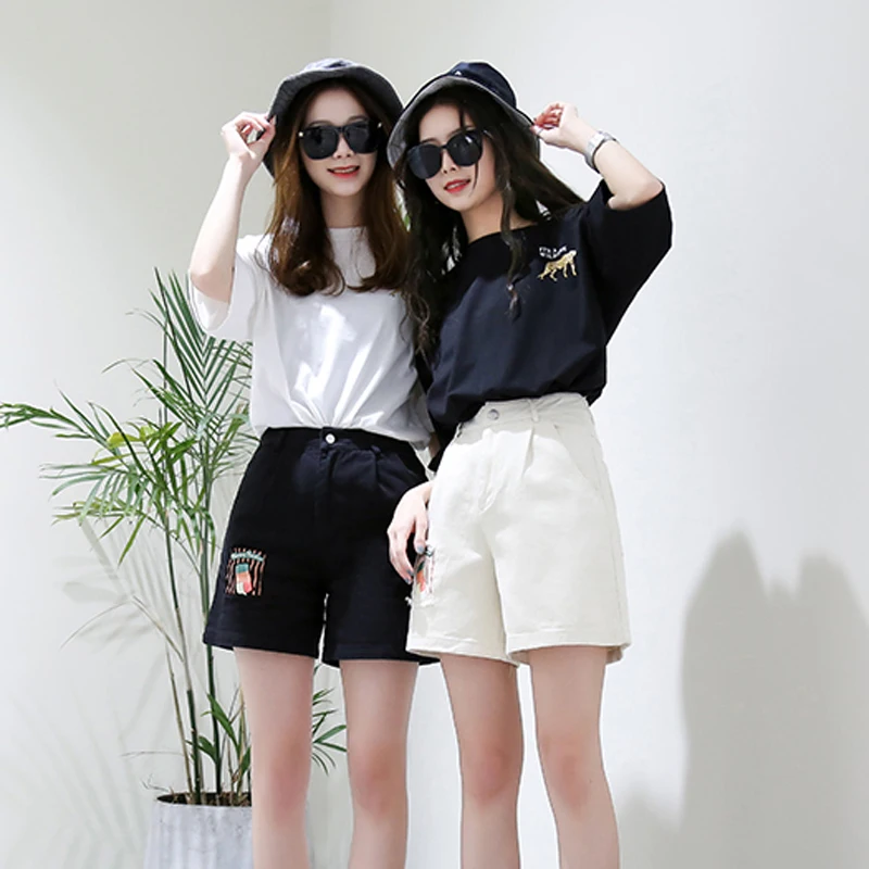 Женские шорты карго с высокой талией и широкими штанинами Цвет черный хаки