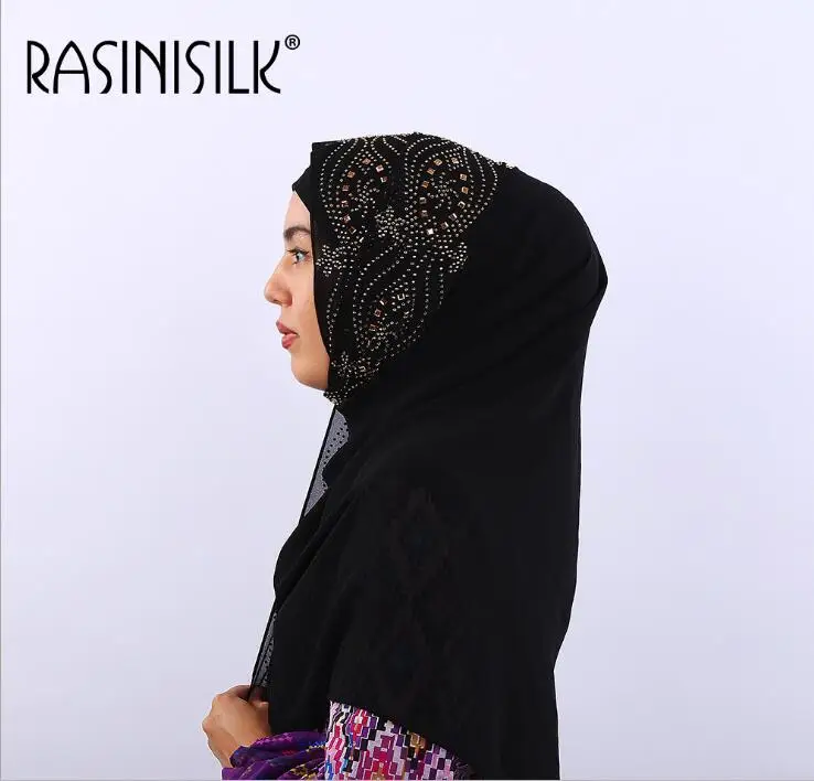 

Promotion Sale! Chiffon Muslim Hijab Shawl Turban Women's Long Scarves Exquisite Headscarf Rivet Ornamental Hijab Femme Musulman