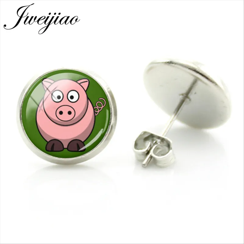 JWEIJIAO милые серьги гвоздики в виде Свинки с изображением животных для игры