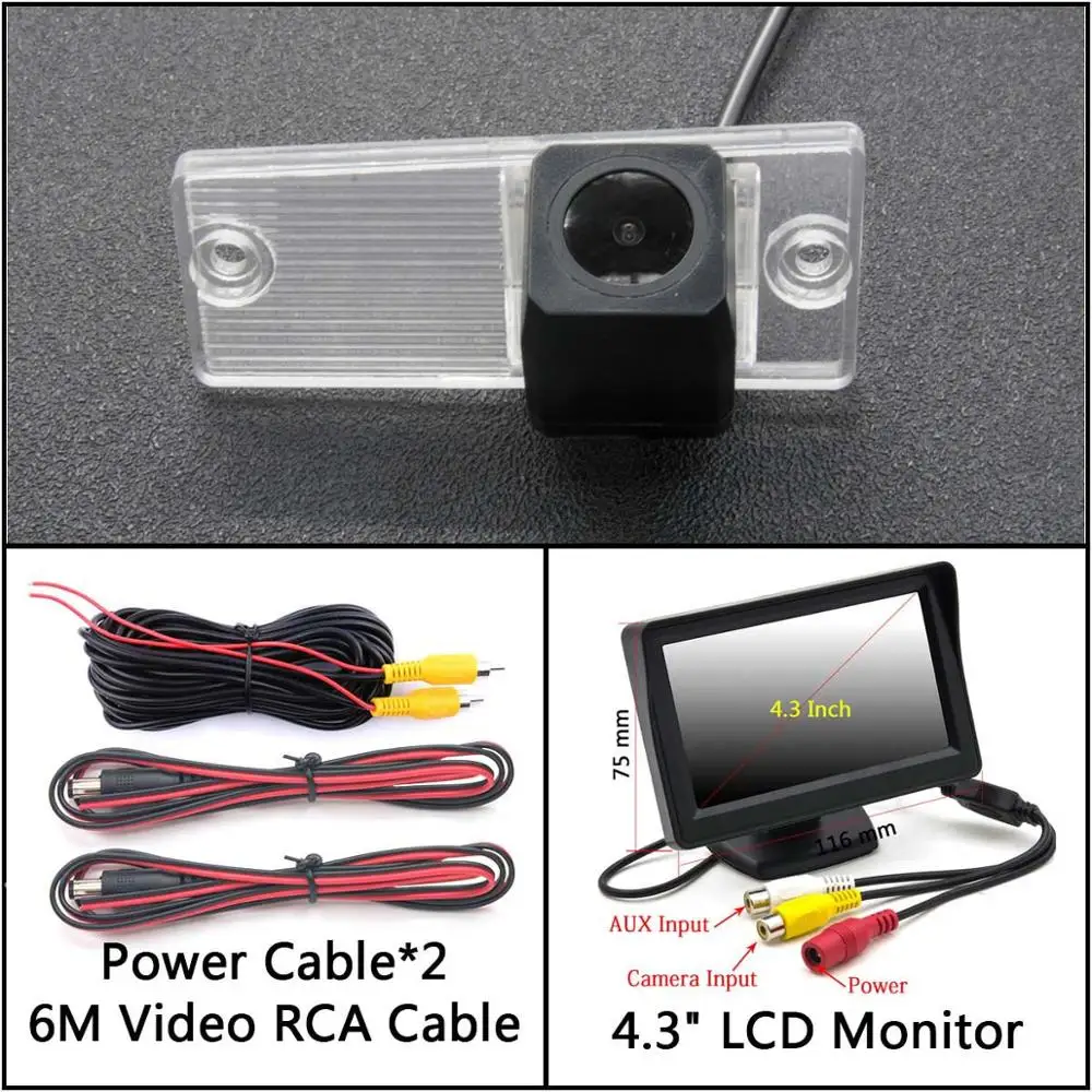 Cam Add 4.3 inch LCD Full HD камера заднего вида для Kia Cerato RIO 2002 2003 2004 2005 2006 2007 2008 2009 2010 2013-ЖК-монитор для парковки автомобиля - Название цвета: Cam Add 4.3 inch LCD