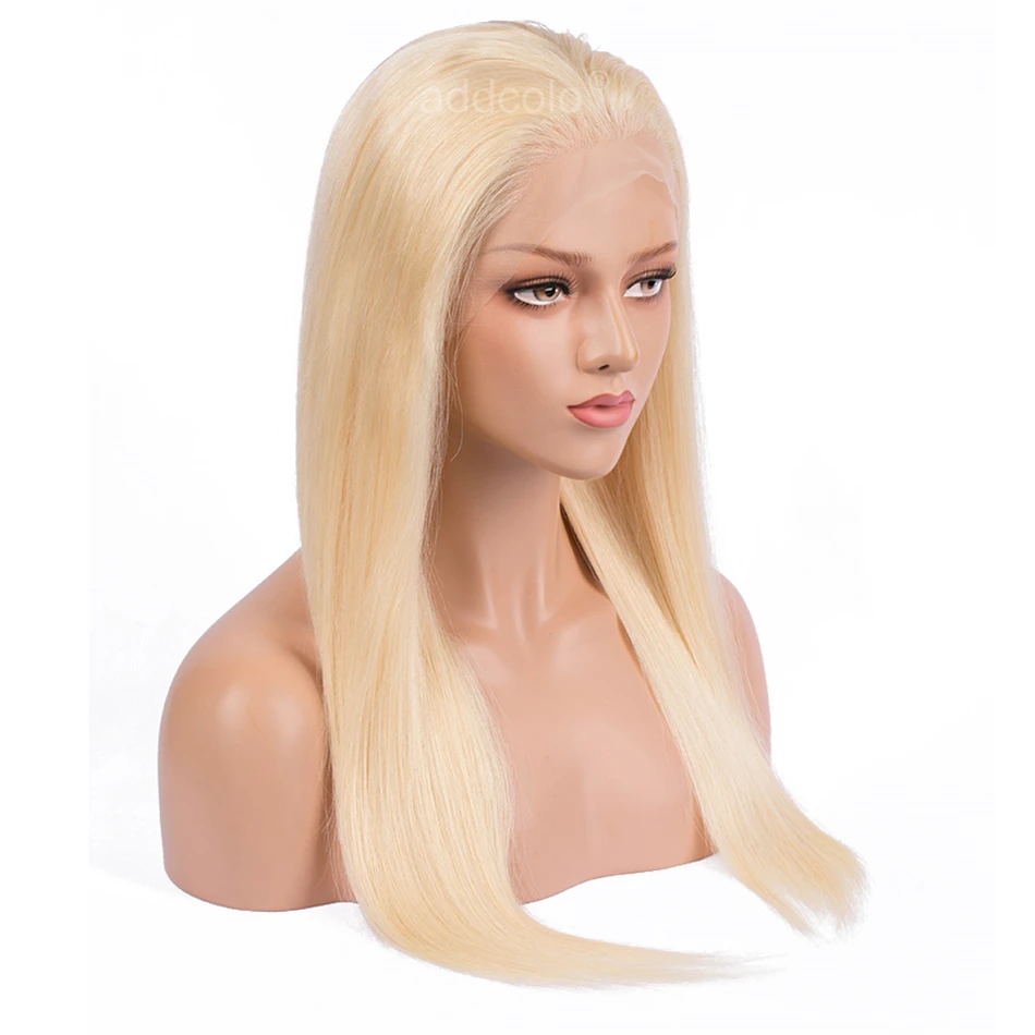 MIHAIR 13*4 Straight Hair Wig 613 Blond Lace Frontal Human Hair Wigs Remy Brazilian Wig With Baby Hair Pre Plucked Lace Wig
