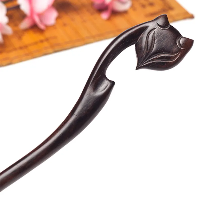 Лиса резные деревянные палочки для еды заколка волос штырь женская украшение