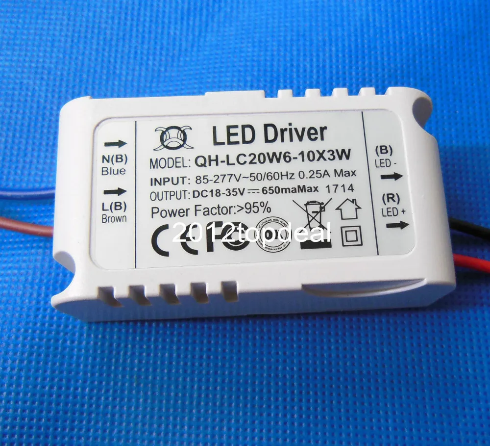 Светодиодный трансформатор 85 265 в светодиодный потолочный светильник 300mA 600mA 2 1x3w 1