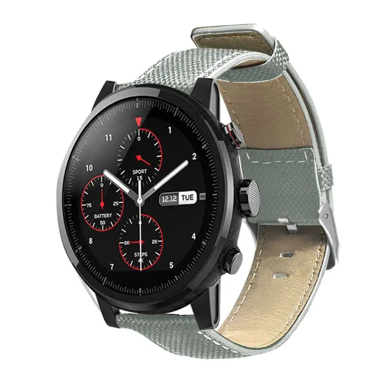 Прочный тканевый кожаный ремешок для наручных часов Замена Xiaomi Huami AMAZFIT Stratos 2 S/Pace