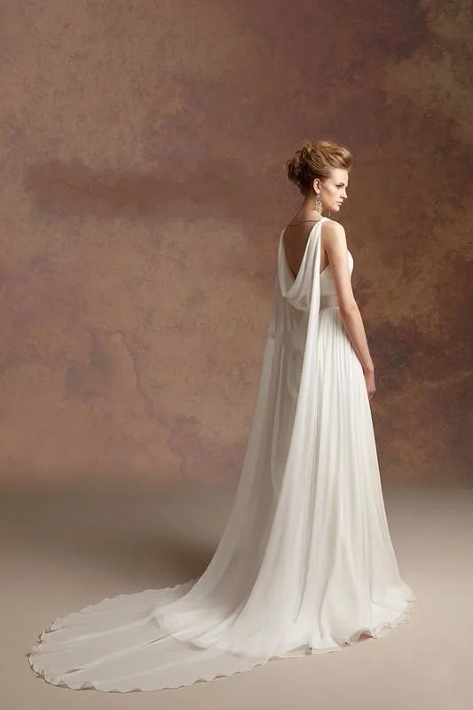 Лидер продаж 2019 шифоновое пляжное свадебное платье А силуэта греческой богини