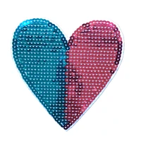 2020 new sequins heart patches for jacket backpack diy decoartive stickers iron on parch love sequined appliques