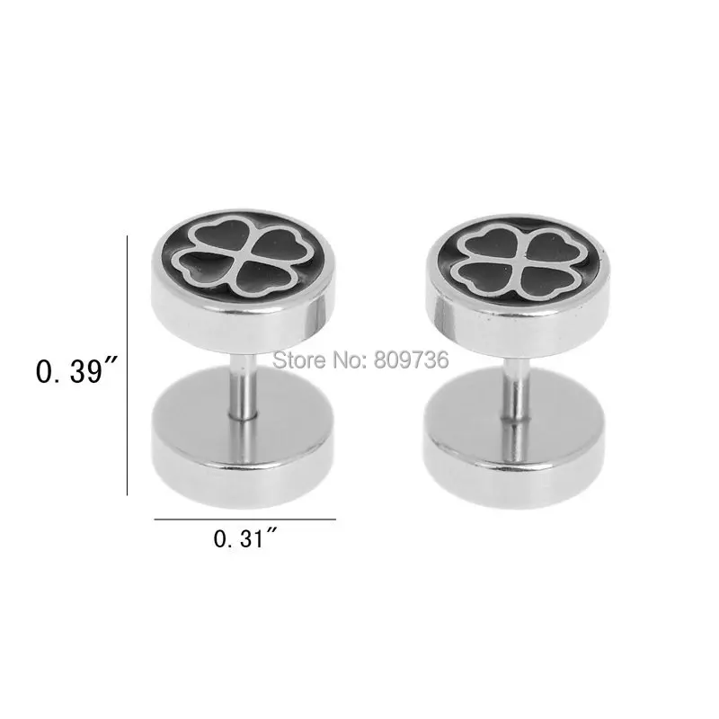 1 шт. Шарм четыре листа Поддельные Cheater штанга в ухо вилка из нержавеющей стали