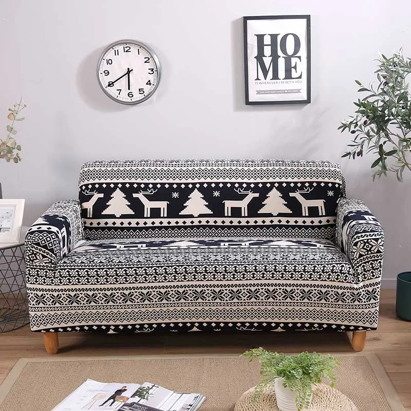

Christmas Sofa Cover Stretch Polyester Couch Cover Mordern Loveseat Cover Sofa Towel Sectional 1/2/3/4 Seater copridivano
