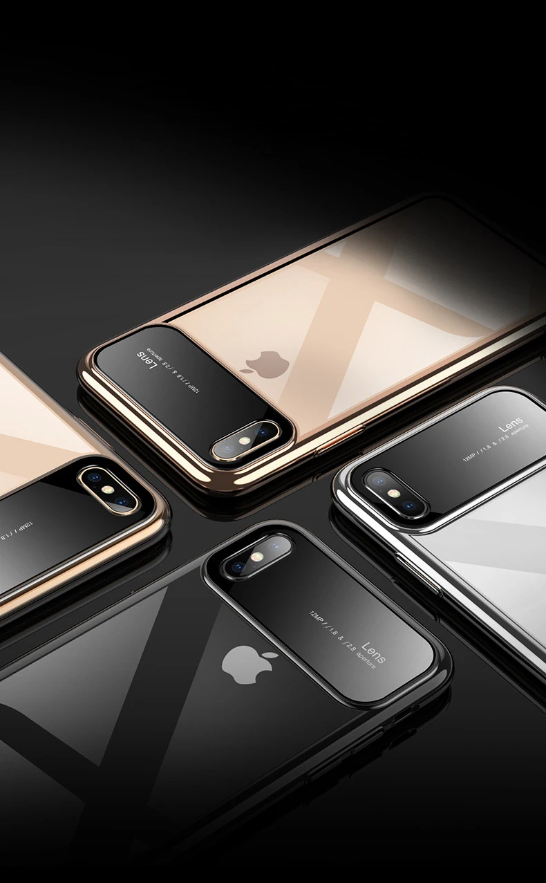 Стильный черный чехол для камеры из закаленного стекла для iPhone XS Max XR X супер пластиковый защитный чехол для iPhone XR 7 8 Plus чехол